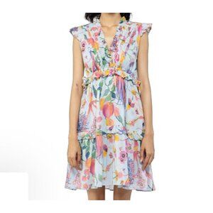 Banjanan Chandra dress cool blue Size XS spring print cotton